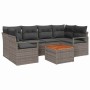 Conjunto de sofá de jardín 7 pcs Gris