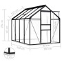 Invernadero con marco aluminio gris antracita 4,75 m²