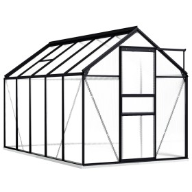 Invernadero con estructura base aluminio gris antracita 5,89 m²