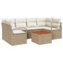 Conjunto de sofá de jardín 7 pcs Beige y