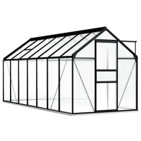 Gewächshaus mit anthrazitgrauer Aluminium-Grundstruktur 8,17 m² von vidaXL, Gewächshäuser - Ref: Foro24-48219, Preis: 625,27 ...