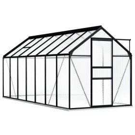 Gewächshaus mit anthrazitgrauer Aluminium-Grundstruktur 8,17 m² von vidaXL, Gewächshäuser - Ref: Foro24-48219, Preis: 648,18 ...