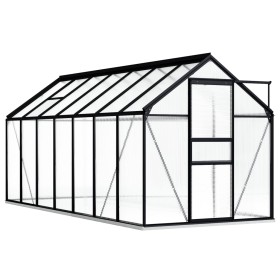 Invernadero con estructura base aluminio gris antracita 8,17 m²