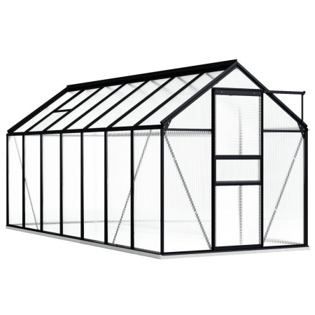 Gewächshaus mit anthrazitgrauer Aluminium-Grundstruktur 8,17 m² von vidaXL, Gewächshäuser - Ref: Foro24-48219, Preis: 648,18 ...
