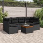 Conjunto de sofá de jardín 7 pcs Negro