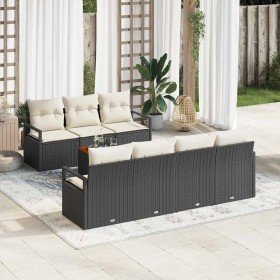 Conjunto de sofá de jardín 8 pcs Negro y Conjunto de sofá de jardín 8 pcs Negro y