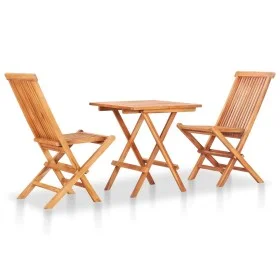 Folding garden table and chairs 3 pieces solid teak wood by vidaXL, Garden sets - Ref: Foro24-48997, Price: 183,53 €, Discoun...