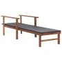 Tumbona madera maciza de acacia y ratán sintético negro de vidaXL, Tumbonas - Ref: Foro24-48706, Precio: 79,76 €, Descuento: %