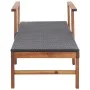 Tumbona madera maciza de acacia y ratán sintético negro de vidaXL, Tumbonas - Ref: Foro24-48706, Precio: 79,76 €, Descuento: %