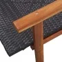 Tumbona madera maciza de acacia y ratán sintético negro de vidaXL, Tumbonas - Ref: Foro24-48706, Precio: 79,76 €, Descuento: %