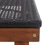 Tumbona madera maciza de acacia y ratán sintético negro de vidaXL, Tumbonas - Ref: Foro24-48706, Precio: 79,76 €, Descuento: %