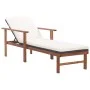 Lounger with synthetic rattan cushion and solid black acacia wood by vidaXL, Loungers - Ref: Foro24-48707, Price: 133,98 €, D...