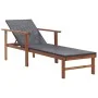Lounger with synthetic rattan cushion and solid black acacia wood by vidaXL, Loungers - Ref: Foro24-48707, Price: 133,98 €, D...