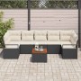 Conjunto de sofá de jardín 8 pcs Negro y