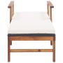 Liege mit Kissen aus synthetischem Rattan und massivem schwarzem Akazienholz von vidaXL, Liegen - Ref: Foro24-48707, Preis: 1...