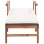 Tumbona con cojín ratán sintético y madera maciza acacia negro de vidaXL, Tumbonas - Ref: Foro24-48707, Precio: 178,61 €, Des...