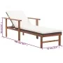 Lounger with synthetic rattan cushion and solid black acacia wood by vidaXL, Loungers - Ref: Foro24-48707, Price: 133,98 €, D...