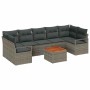 Conjunto de sofá de jardín 8 pcs Gris