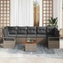 Conjunto de sofá de jardín 8 pcs Gris