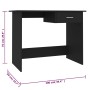 Schwarzer Spanplattenschreibtisch 100x50x76 cm von vidaXL, Schreibtische - Ref: Foro24-800550, Preis: 67,92 €, Rabatt: %