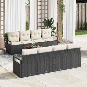 Conjunto de sofá de jardín 9 pcs Negro y