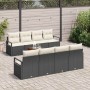 Conjunto de sofá de jardín 9 pcs Negro y