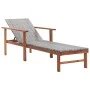 Liege aus massivem Akazienholz und grauem synthetischem Rattan von vidaXL, Liegen - Ref: Foro24-48704, Preis: 79,99 €, Rabatt: %