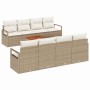 Conjunto de sofá de jardín 9 pcs Beige y