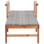 Tumbona de madera maciza de acacia y ratán sintético gris de vidaXL, Tumbonas - Ref: Foro24-48704, Precio: 85,00 €, Descuento: %