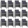 Set comedor de jardín 13 piezas y cojines ratán sintético gris de vidaXL, Conjuntos de jardín - Ref: Foro24-46381, Precio: 1,...