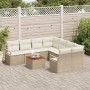 Conjunto de sofá de jardín 9 pcs Beige y
