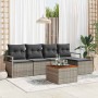 Conjunto de sofá de jardín 6 pcs Gris