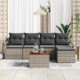 Conjunto de sofá de jardín 6 pcs Gris