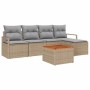 Conjunto de sofá de jardín 6 pcs beige y gris claro