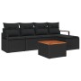 Conjunto de sofá de jardín 6 pcs Negro