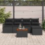 Conjunto de sofá de jardín 6 pcs Negro