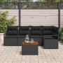 Conjunto de sofá de jardín 6 pcs Negro