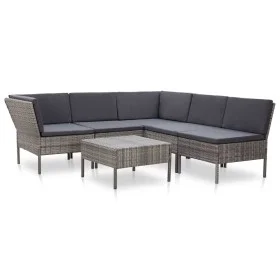 6-piece garden furniture set and gray synthetic rattan cushions by vidaXL, Garden sets - Ref: Foro24-48950, Price: 455,12 €, ...
