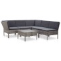 6-teiliges Gartenmöbel-Set und graue synthetische Rattankissen von vidaXL, Gartensets - Ref: Foro24-48950, Preis: 479,28 €, R...