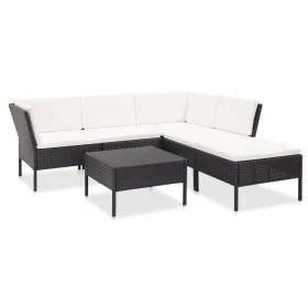 Garden furniture set, 6 pieces, with black synthetic rattan cushions. by vidaXL, Garden sets - Ref: Foro24-48940, Price: 432,...