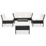 Set muebles de jardín 6 piezas y cojines ratán sintético negro de vidaXL, Conjuntos de jardín - Ref: Foro24-48940, Precio: 43...