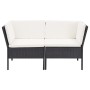 6-teiliges Gartenmöbel-Set und Kissen Kunstrattan schwarz von vidaXL, Gartensets - Ref: Foro24-48940, Preis: 427,84 €, Rabatt: %