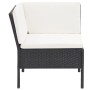 Set muebles de jardín 6 piezas y cojines ratán sintético negro de vidaXL, Conjuntos de jardín - Ref: Foro24-48940, Precio: 40...