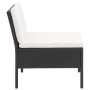 Set muebles de jardín 6 piezas y cojines ratán sintético negro de vidaXL, Conjuntos de jardín - Ref: Foro24-48940, Precio: 40...
