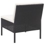 6-teiliges Gartenmöbel-Set und Kissen Kunstrattan schwarz von vidaXL, Gartensets - Ref: Foro24-48940, Preis: 427,84 €, Rabatt: %