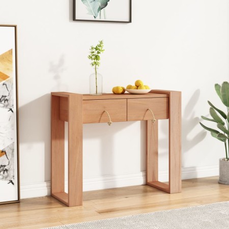 Solid teak wood console table 90x35x75 cm by vidaXL, Side tables - Ref: Foro24-287896, Price: 158,47 €, Discount: %