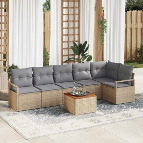 Conjunto de sofá de jardín 7 pcs beige y gris claro en Conjuntos de jardín | Comprar online en Foro24