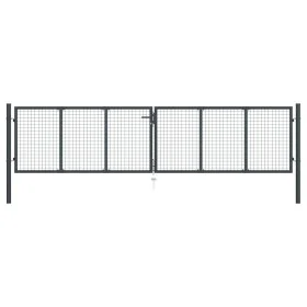 Gartengittertor aus grau verzinktem Stahl, 400 x 125 cm von vidaXL, Gartentore - Ref: Foro24-145776, Preis: 324,91 €, Rabatt: %