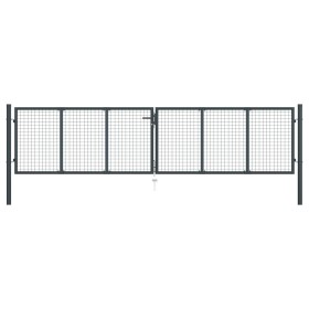 Puerta de malla de jardín acero galvanizado gris 400x125 cm de vidaXL, Puertas de jardín - Ref: Foro24-145776, Precio: 331,84...