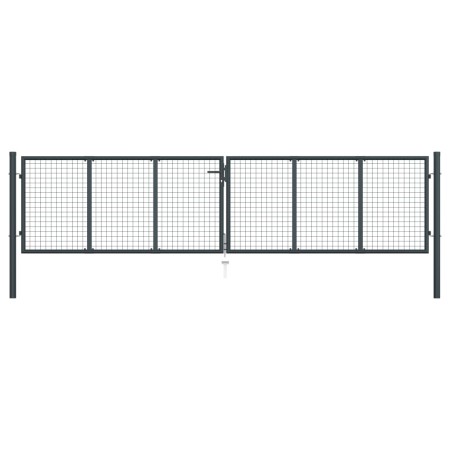 Gartengittertor aus grau verzinktem Stahl, 400 x 125 cm von vidaXL, Gartentore - Ref: Foro24-145776, Preis: 331,84 €, Rabatt: %